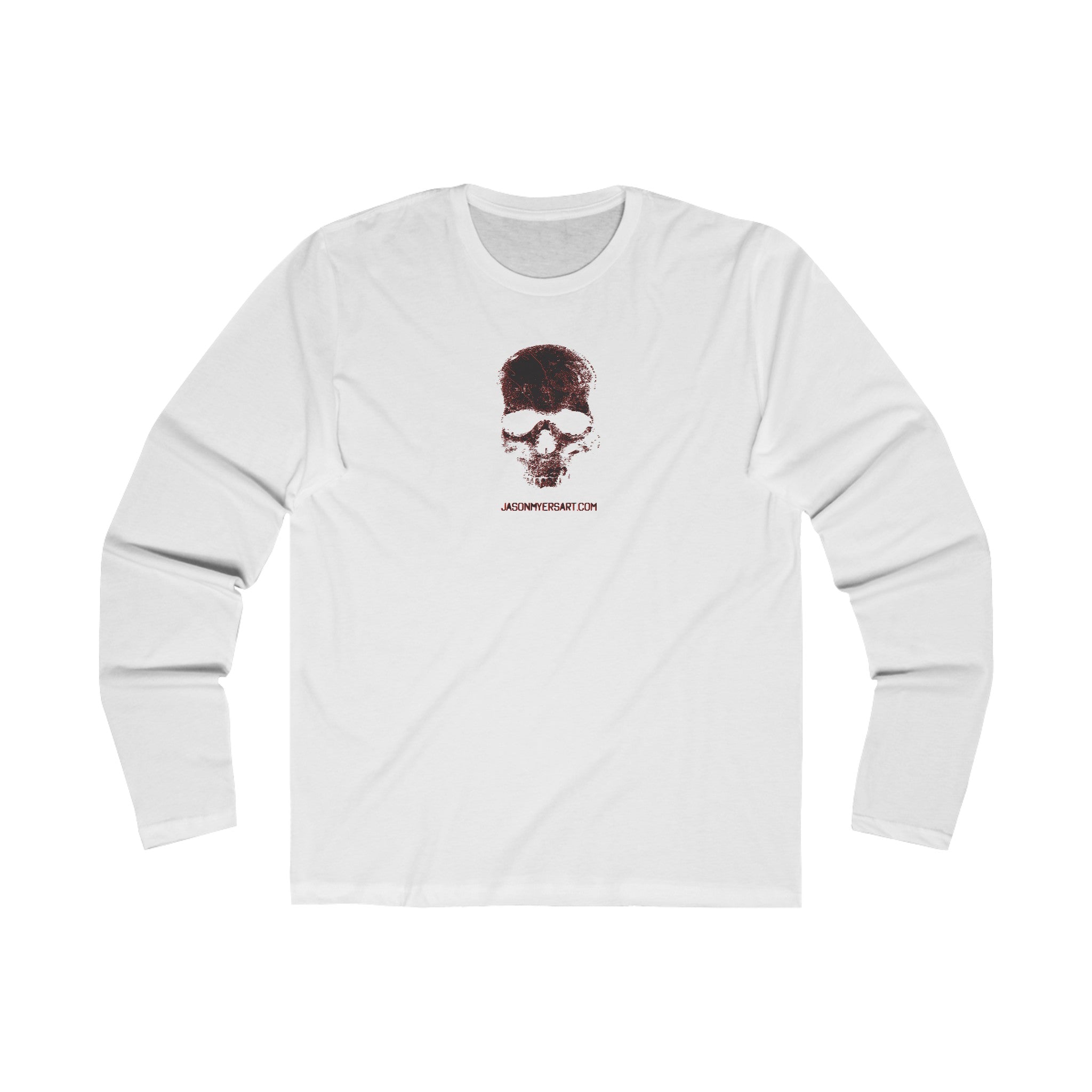 "Braincase" Men's Long Sleeve White Crew Tee